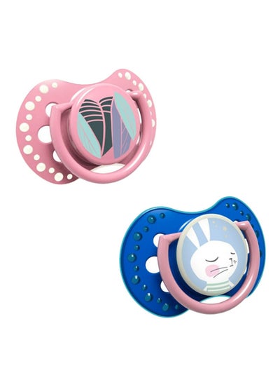 Buy 2-Piece Follow The Rabbit Dynamic Soother Silicone 0-3 Months 22 858 in UAE