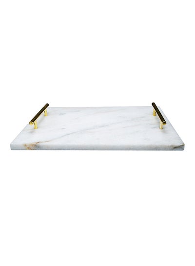 Marble tray with store gold handles