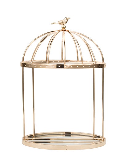 Buy Cage Shape Metal Multipurpose Holder Gold 18.5x12x29cm in UAE