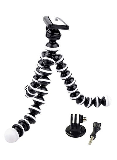 Buy Flexible Trpod Stand For GoPro With Mount Adapter Black/White in UAE