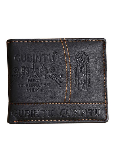 Buy Flap Closure Leather Wallet Black in UAE