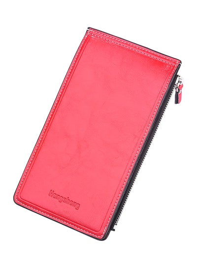 Buy Multifunctional Leather Wallet Red in Saudi Arabia