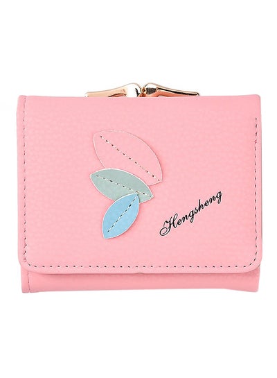 Buy Multifunctional Leather Wallet Pink in Saudi Arabia