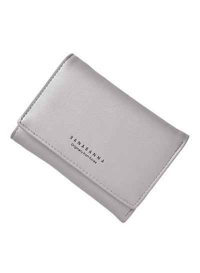 Buy Multifunctional Leather Wallet Grey in UAE