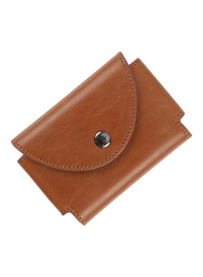 Buy Multifunctional Leather Wallet Brown in Saudi Arabia