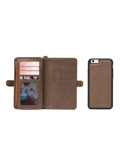 Buy Protective Phone Case Cover With Card Slot For Apple iPhone 6/6S Brown in UAE