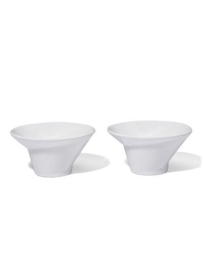 Buy 2-Piece Helix Dessert Snack Bowl Set White 15centimeter in UAE