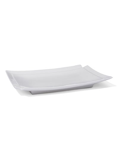 Buy Doppio Serving Plate White 29.5x20x3.8centimeter in UAE