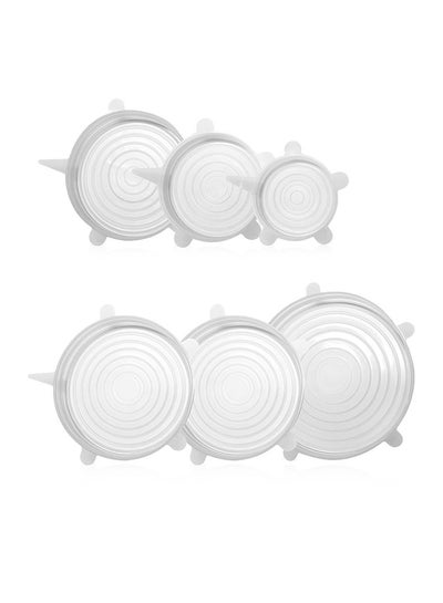 Buy 6-Piece Stretch Silicone Lids Multicolour in Saudi Arabia