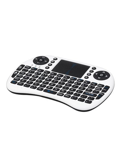 اشتري لوحة مفاتيح لاسلكية بلوحة لمس مزودة بماوس هوائي أسود/أبيض في الامارات