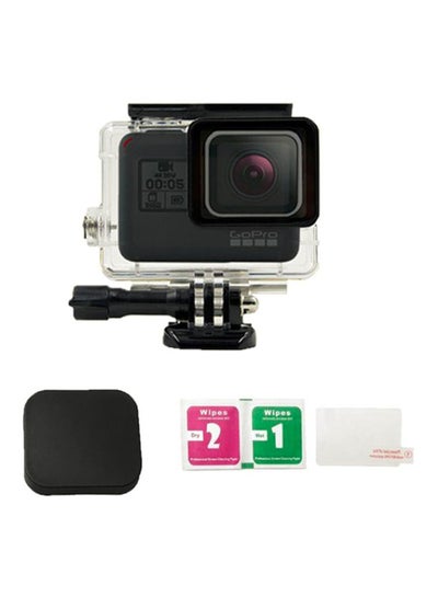Buy Waterproof Case Cover With LCD Screen Protector And Lens Cap For GoPro Hero 5 Action Camera Black in Saudi Arabia