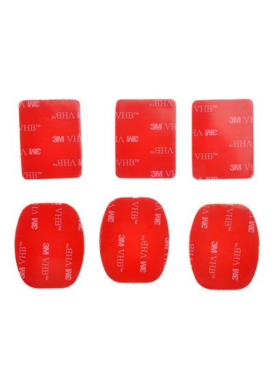 Buy 6-Piece Flash Adhesive Mounts For GoPro Hero HD 1/2/3 Red in UAE