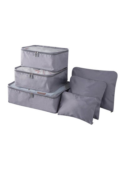 Buy 6-Piece Travel Organizer Bags Set Grey in UAE