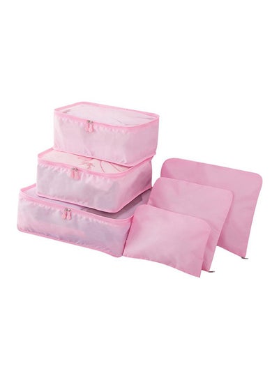 Buy 6-Piece Travel Organizer Bags Set Pink in Egypt