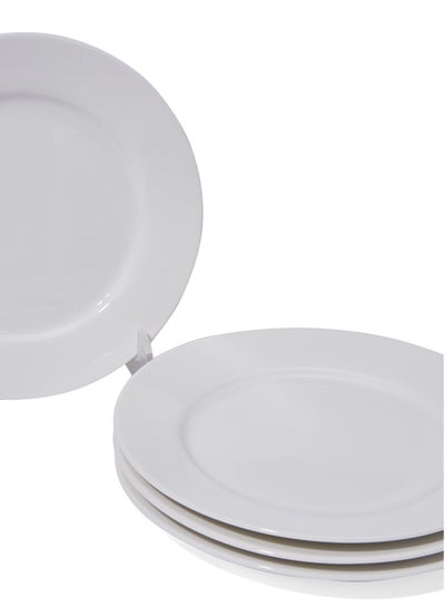 Buy 4-Piece Round Plate Set White 19cm in UAE