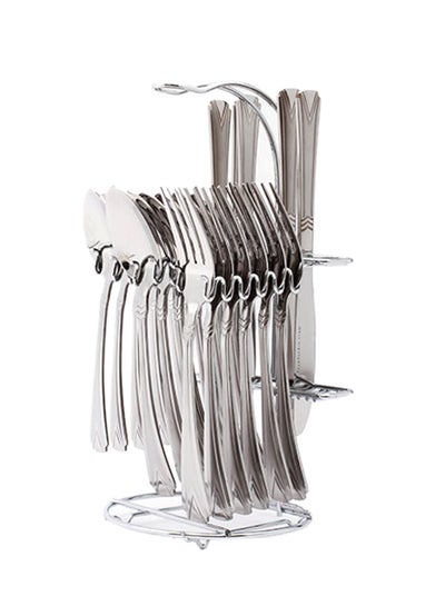 Buy 25-Piece Stainless Steel Cutlery Set Silver in UAE