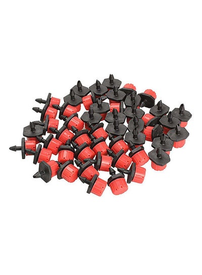 Buy 100-Piece Misting Micro Flow Dripper Drip Head Red/Black in UAE