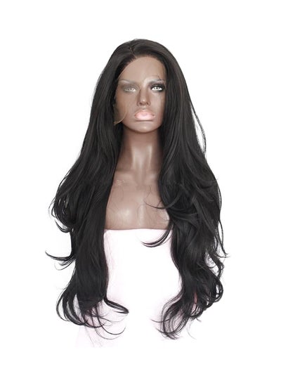 Buy Natural Wavy Front Lace Hair Wig Black in Saudi Arabia