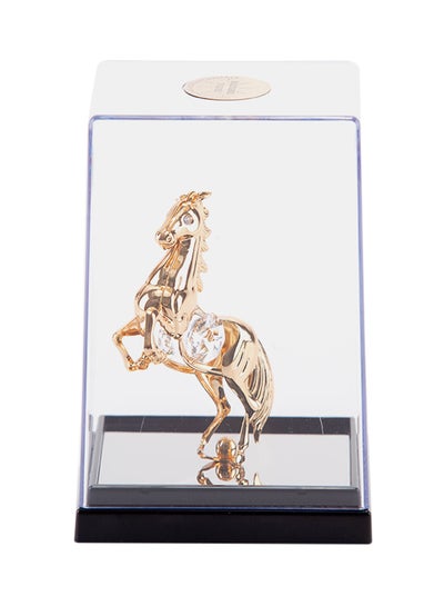 Buy Central Horse Showpiece Gold/Clear/Black 10x13x10centimeter in Saudi Arabia