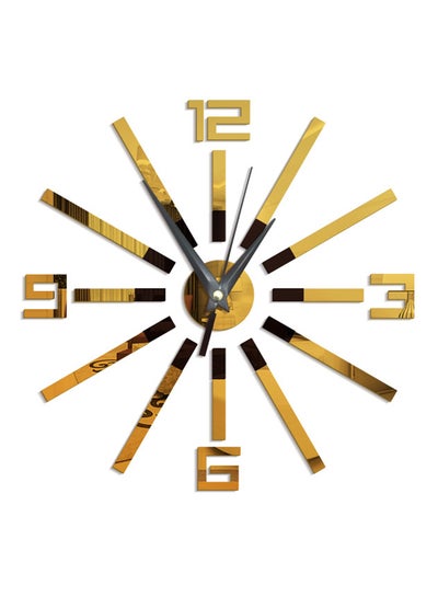 Buy Artistic Frameless Modern Designed Mirror Surface Wall Clock Gold 25.6x25.6cm in Saudi Arabia