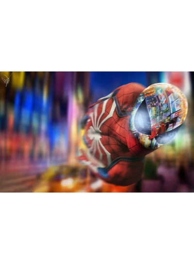 Buy Spiderman Ps4 Wall Art Canvas Print Multicolour 50x31x3.5cm in UAE