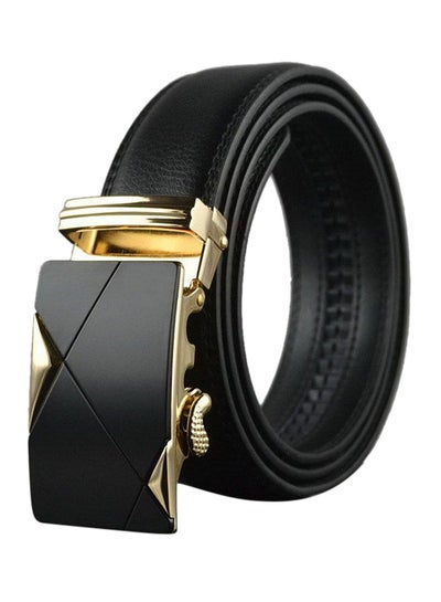 Buy Leather Belt Black/Silver/Gold in Saudi Arabia