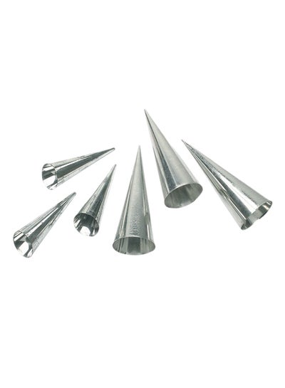 Buy 8-Piece Cone Mould Set Silver 4x11cm in UAE