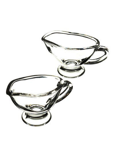 Buy 2-Piece Artesa Mini Sauce Boat Set Clear 9.5x5.5centimeter in UAE