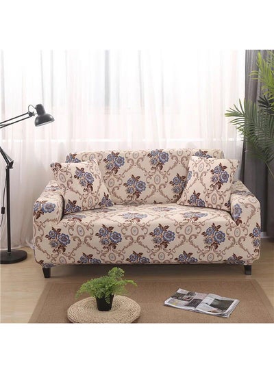 اشتري غطاء أريكة بمقعدين بتصميم بوهيمي بني/أزرق/بيج في السعودية