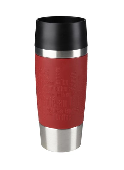 Buy 0.36 Litre Travel Mug Stainless Steel/Plastic Red/Silver/Black 0.36Liters in UAE