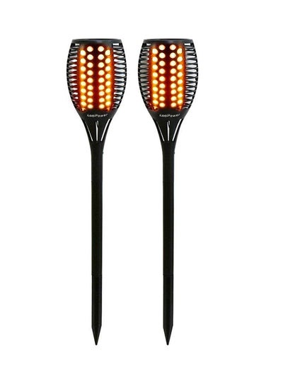اشتري مجموعة مصابيح على شكل شعلة مرفرفة تعمل بالطاقة الشمسية مكونة من قطعتين برتقالي/أسود في مصر