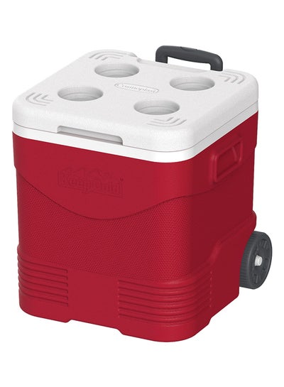 Buy 30L KeepCold Trolley Icebox with Wheels Red 30Liters in UAE