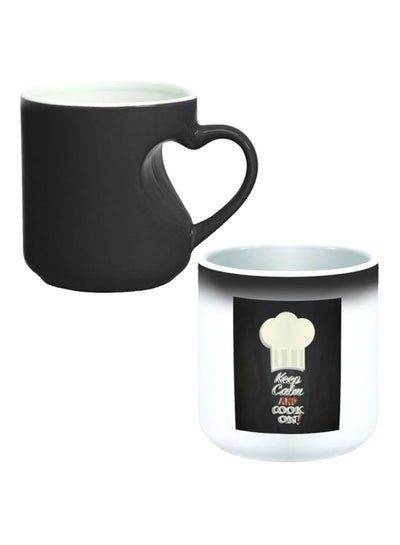 Buy Colour Changing Magic Mug With Heart Handle Black/White in Egypt