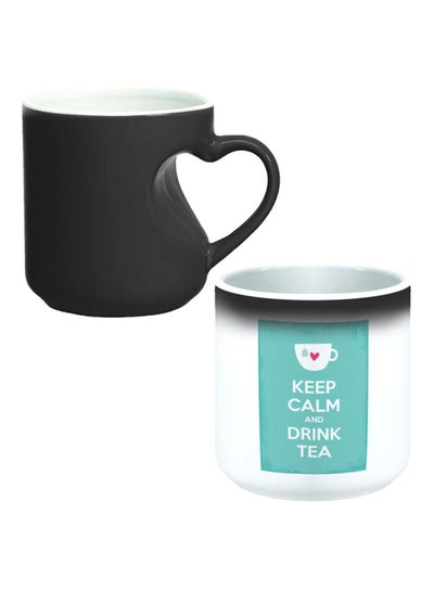 Buy Colour Changing Magic Mug With Heart Handle Black/White in Egypt