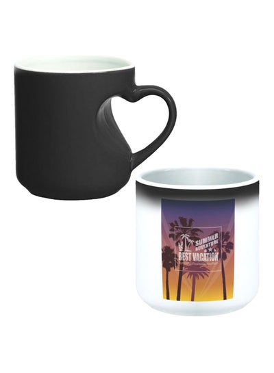 Buy Magic Mug With Inner Heart Handle Black/White in Egypt