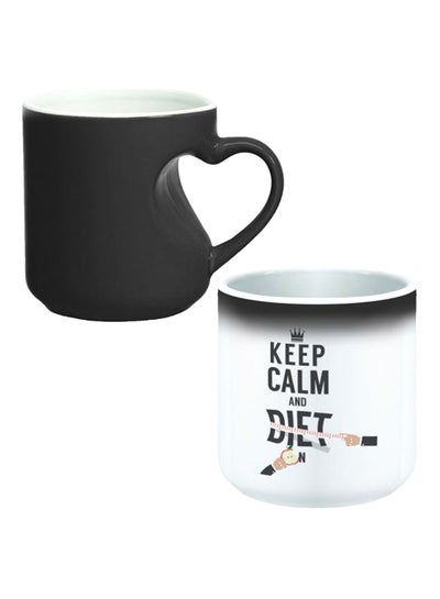 Buy Colour Changing Magic Mug With Heart Handle Black/White in Egypt