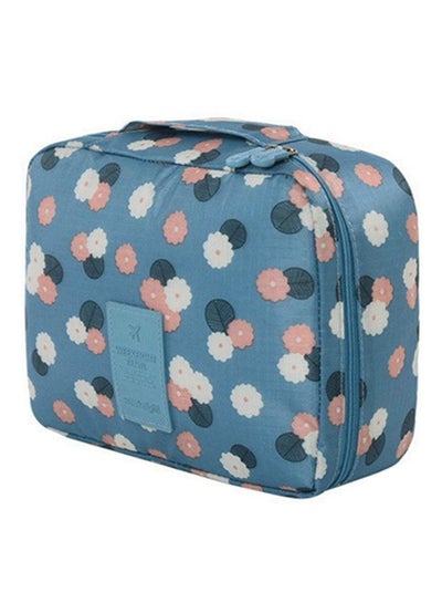 Buy Travel Kit Organizer Cosmetic Makeup Bag Sky Blue/White/Pink in UAE