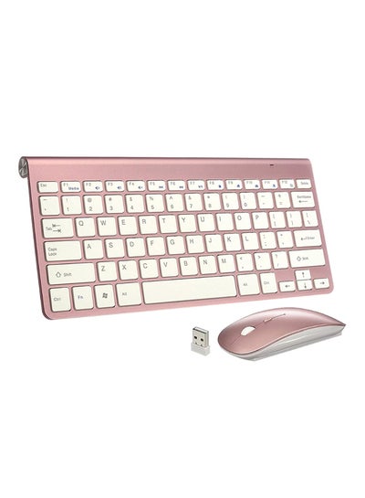 Buy Wireless Keyboard For PC And Laptop Rose Gold/White in Saudi Arabia