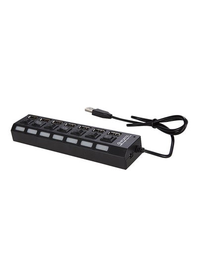 Buy 7-Port USB Hub With On/Off Switch Black in UAE