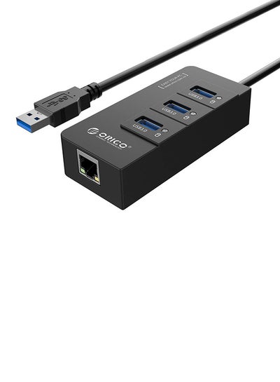 Buy 3 Port USB Gigabit Ethernet Adapter Black in Egypt