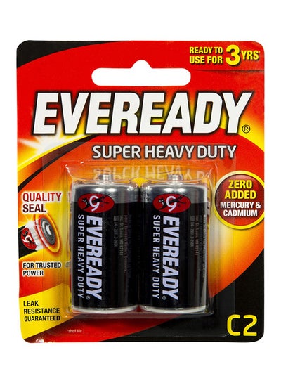 Buy 2-Piece Super Heavy Duty C2 Battery Set Black/Red/White in UAE