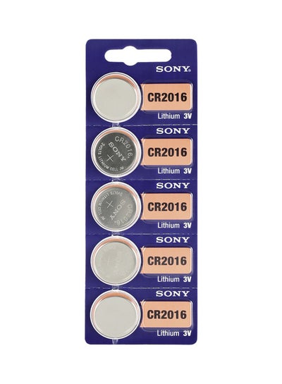 Buy 100-Piece CR2016 Button Cell Lithium Batteries Silver in UAE