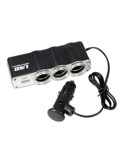 Buy Triple Socket USB Car Adapter in Saudi Arabia