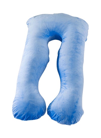 Buy U-Shaped Pregnancy Pillow cotton Blue 145x80x25cm in UAE