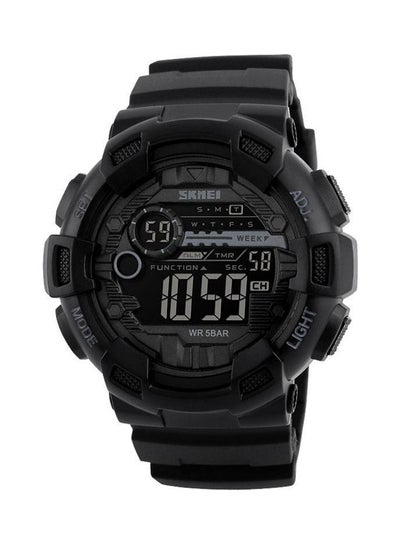 اشتري ساعة يد رقمية بسوار من جلد البولي يوريثان طراز W- 1243-B#D1 - قياس 50 مم - لون أسود للرجال في مصر