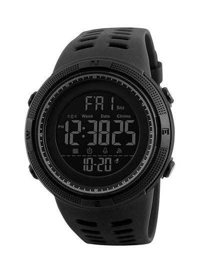 Buy Men's Sports Silicone Digital Watch 1251 - 26 mm - Black in Egypt
