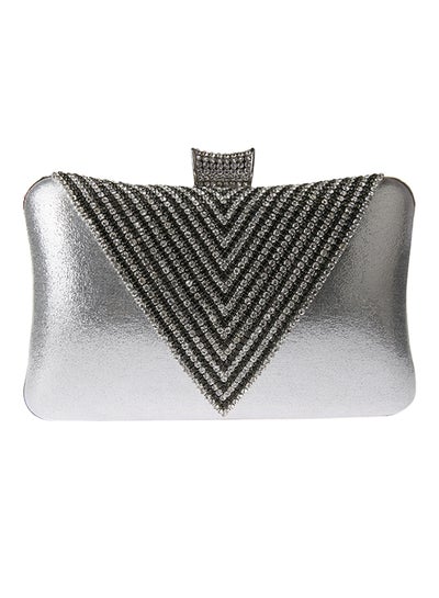 Buy Detail Sequin Clutch Silver in Saudi Arabia