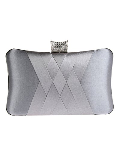 Buy Braided Designer Clutch Grey in Saudi Arabia