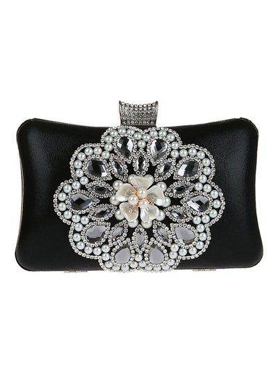 Buy Stone Detail Clutch Black in Saudi Arabia