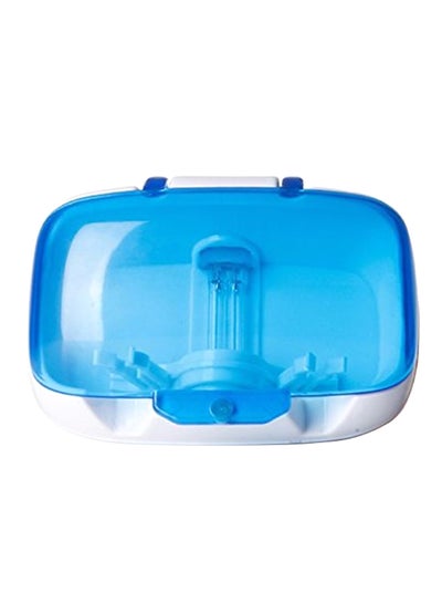 Buy Toothbrush Sterilizer And Holder Blue/White 8.5cm in UAE